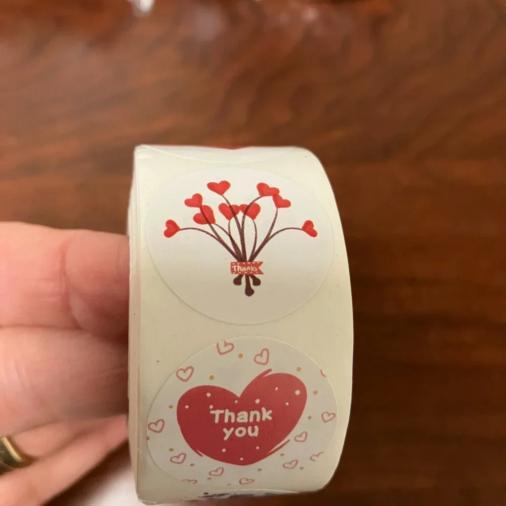 1,500 Stickers - 3 x 500 Self-adhesive Hearts Brand NEW Tax Write off